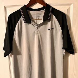 Nike Silver and Black Polo